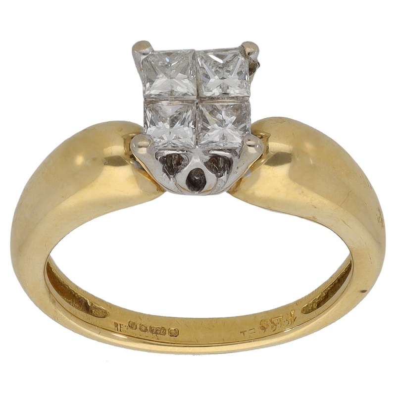 18ct Gold 0.60ct Diamond Dress/Cocktail Ring Size K