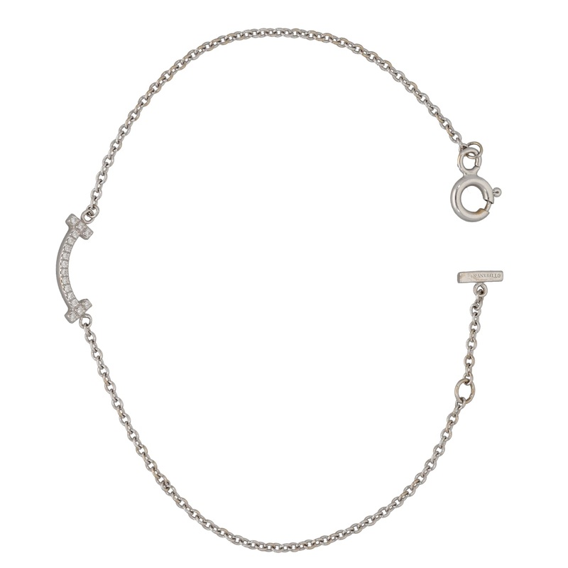 18ct White Gold 0.08ct Diamond Tiffany Bracelet