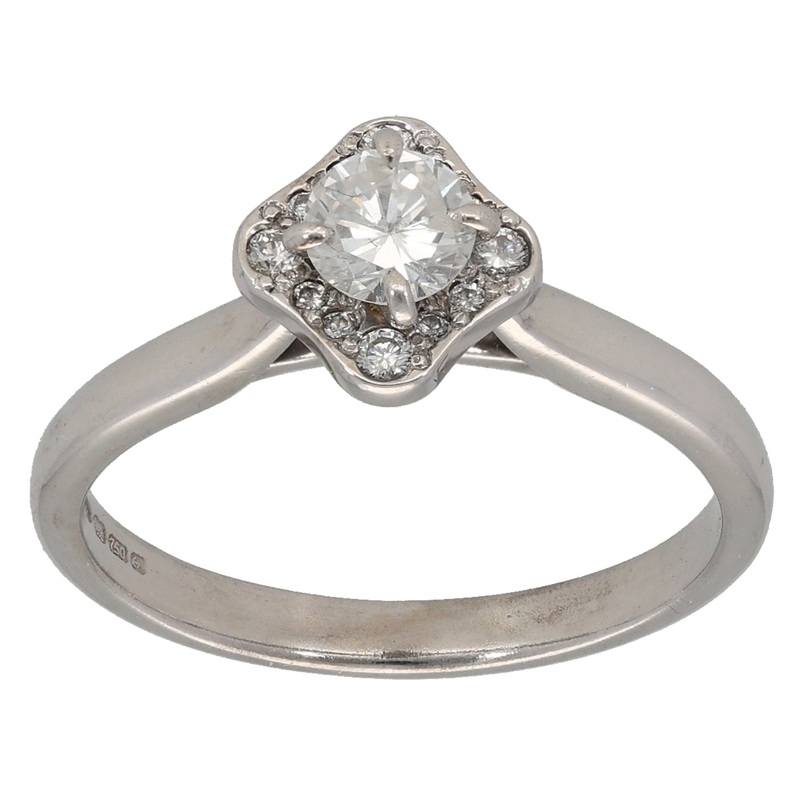 18ct White Gold 0.48ct Diamond Dress/Cocktail Ring Size N