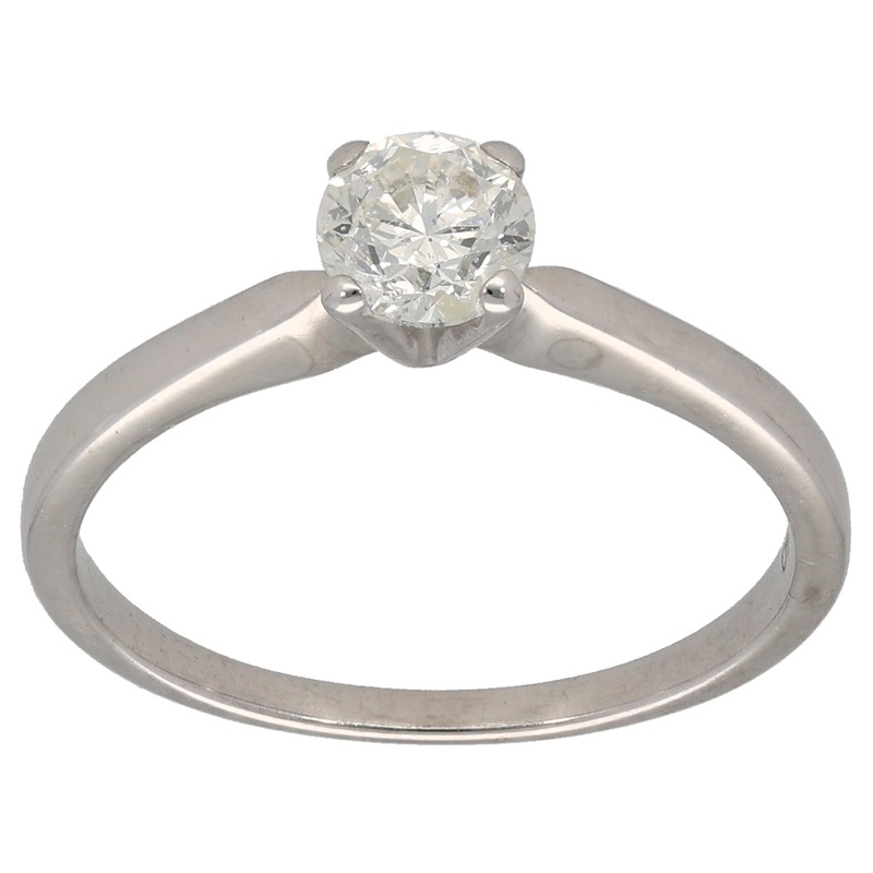 18ct White Gold 0.50ct Diamond Solitaire Ring Size N