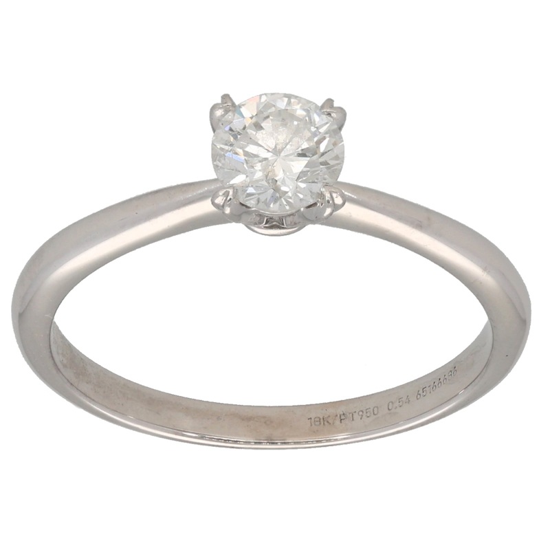 18ct White Gold 0.52ct Diamond Solitaire Ring Size O