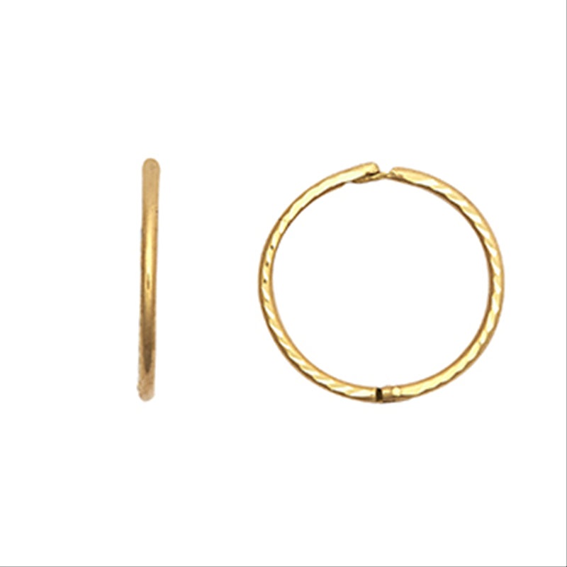 New 9ct Gold Diamond Cut Sleeper Earrings