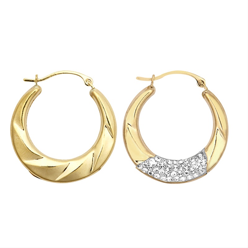 New 9ct Gold Fancy Imitation Creole Earrings