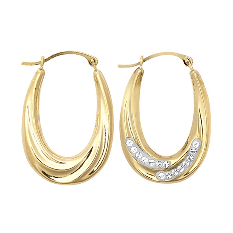 New 9ct Gold Imitation Fancy Creole Earrings