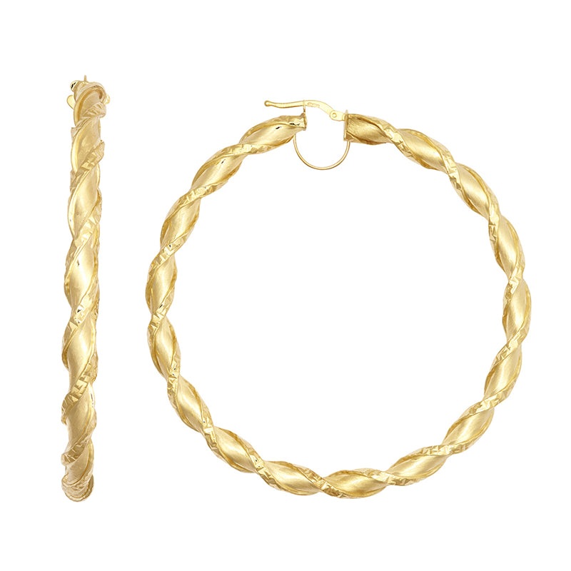 New 9ct Gold Twist Hoop Earrings