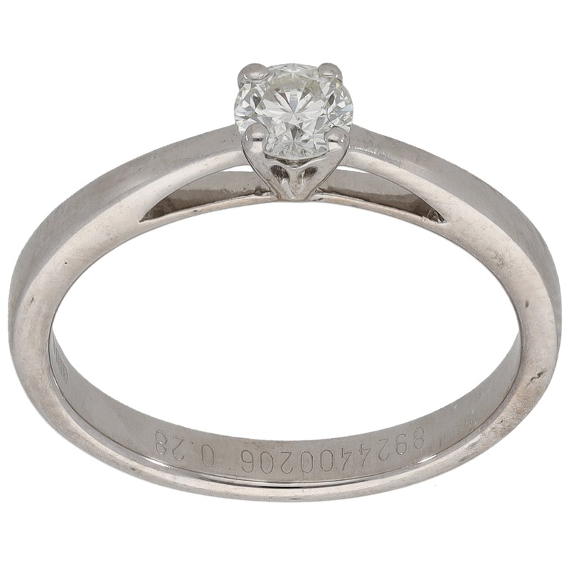 18ct White Gold 0.28ct Diamond Solitaire Ring Size M