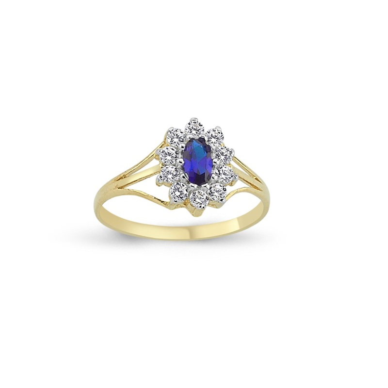 New 9ct Gold Imitation Gems Cluster Ring Sizes L-R