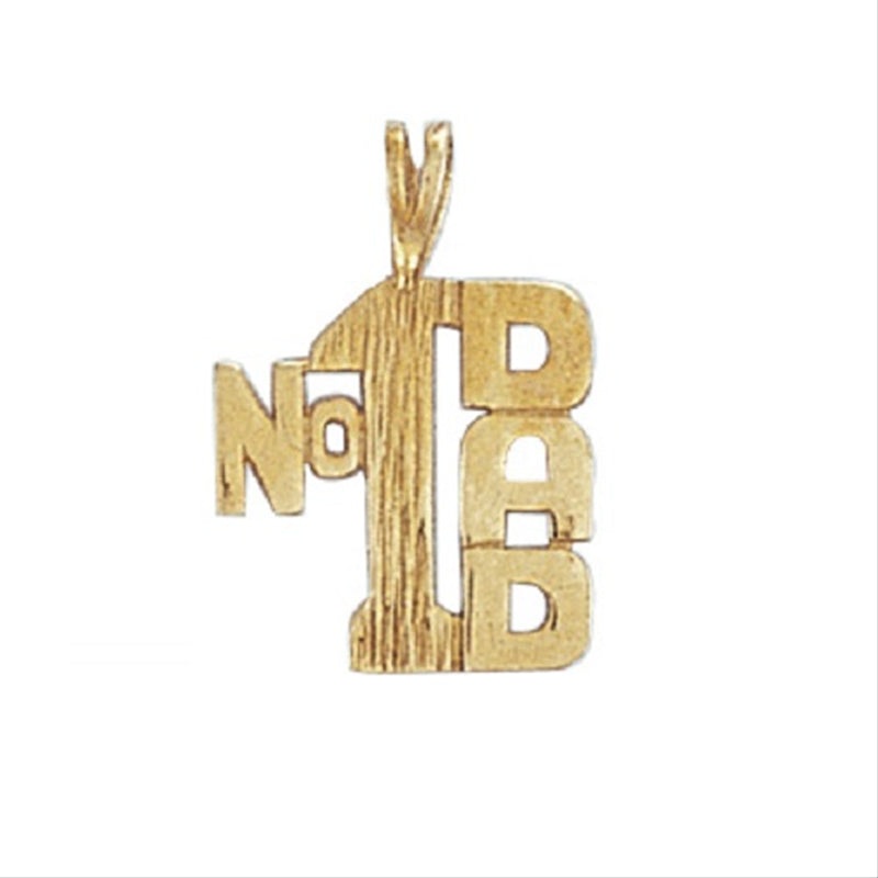 New 9ct Gold No.1 Dad Pendant 20mm