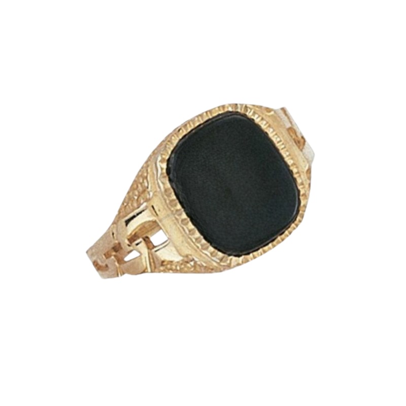 New 9ct Gold Onyx Signet Ring Sizes P-Z