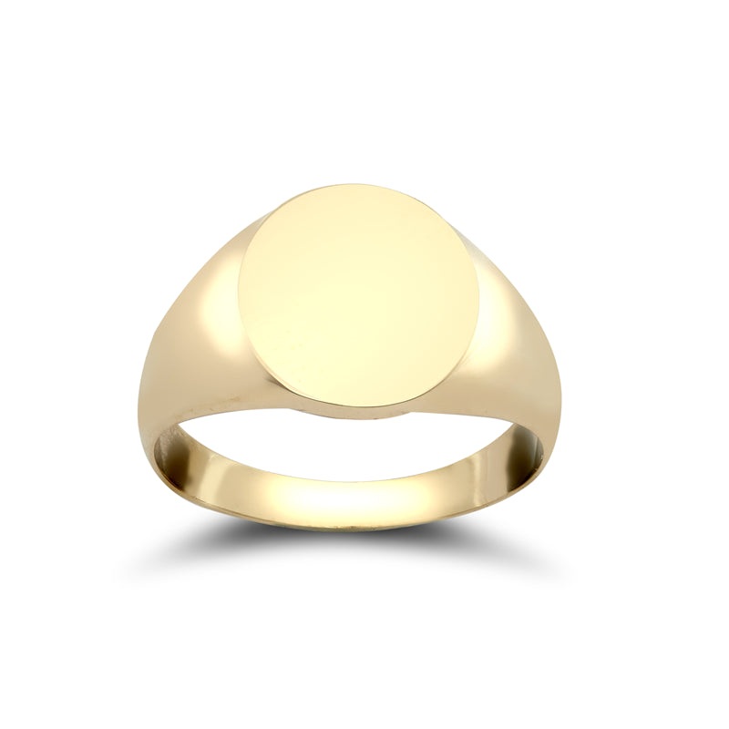 New 9ct Gold Oval Signet Ring Sizes P-X