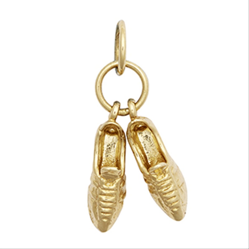 New 9ct Gold Pair of Football Boots Pendant 25mm
