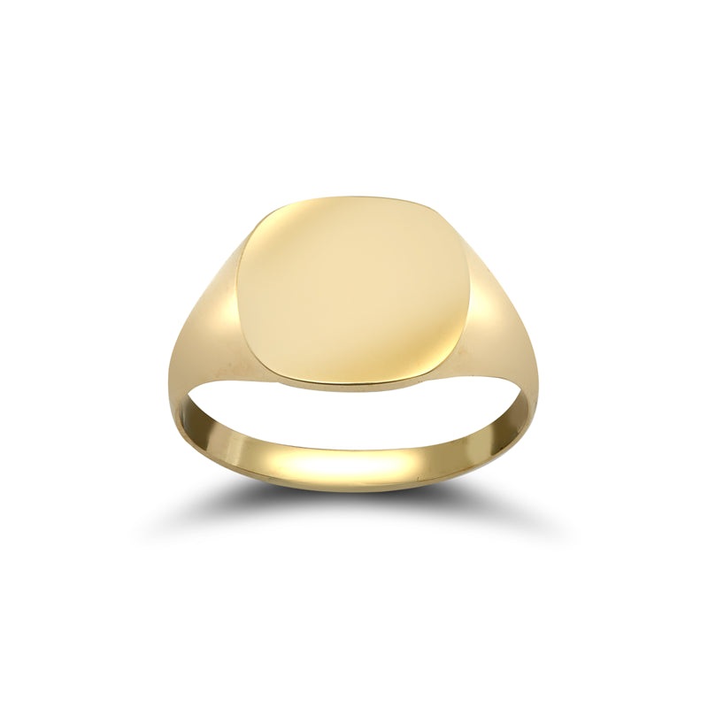 New 9ct Gold Plain Square Signet Ring Sizes M-X