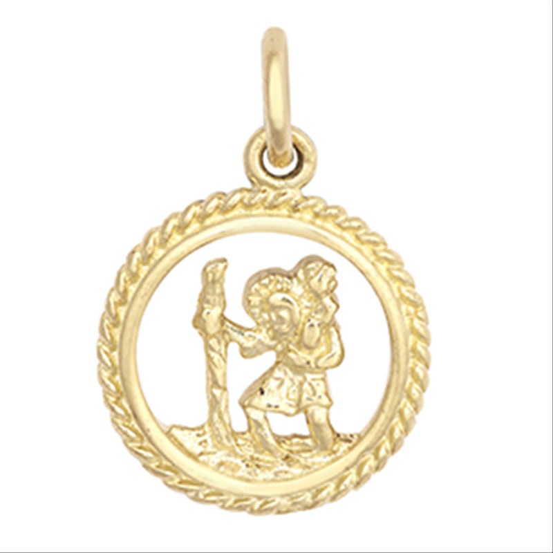 New 9ct Gold St Christopher Pendant 22.5mm