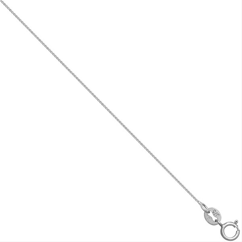 New 9ct White Gold 0.5mm Venetian Box Chain 16″-18″