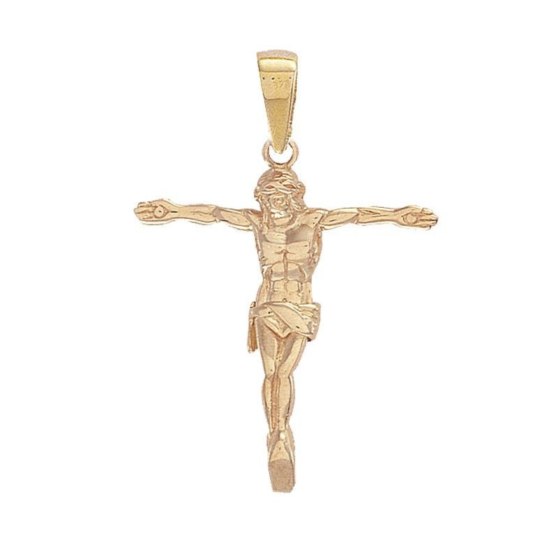 New 9ct Yellow Gold Crucifix Pendant 41mm