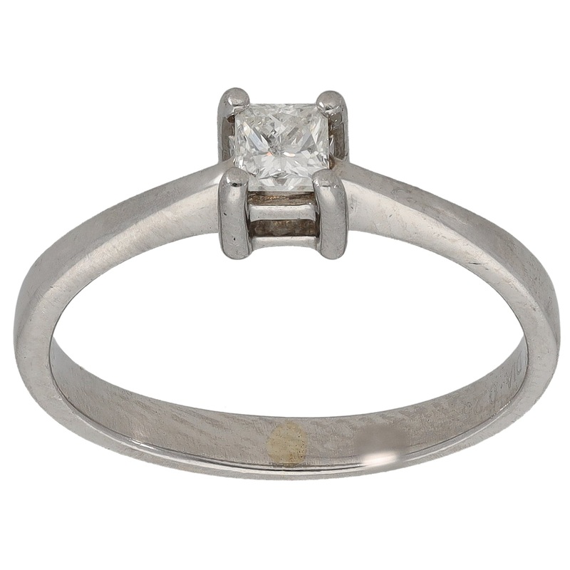 Platinum 0.25ct Diamond Solitaire Ring Size L