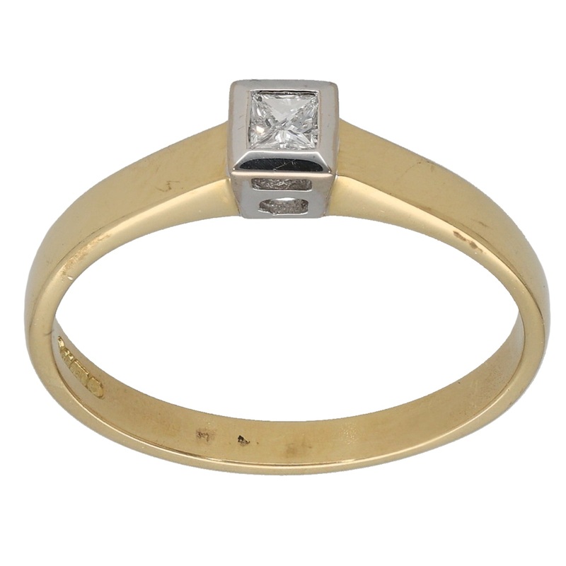 18ct Gold 0.10ct Diamond Solitaire Ring Size Q