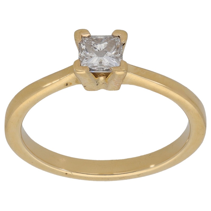 18ct Gold 0.45ct Diamond Solitaire Ring Size N