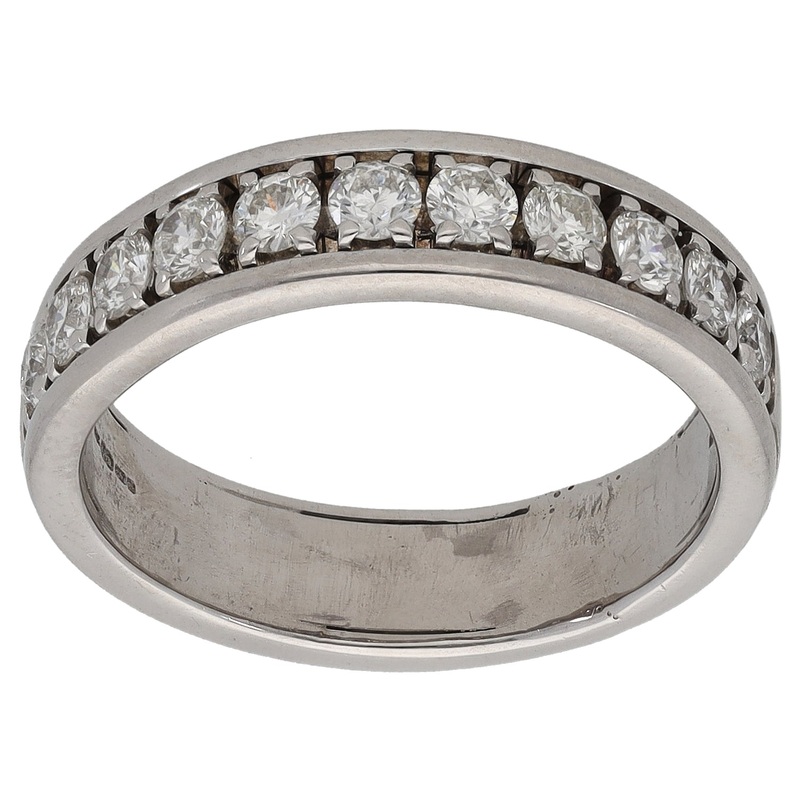 18ct Gold 0.55ct Diamond Half Eternity Ring Size L