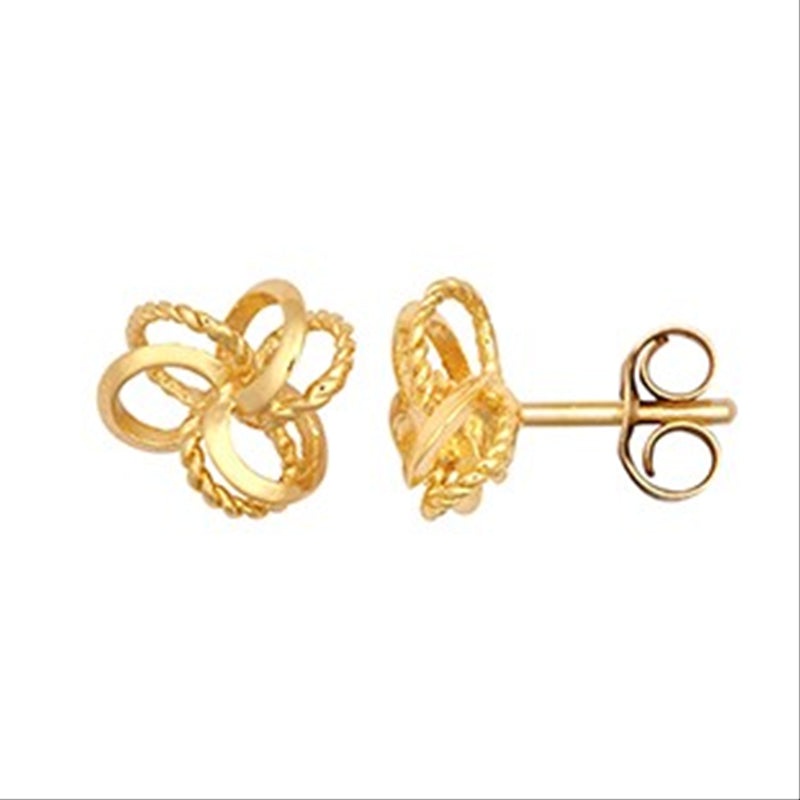 New 9ct Gold Fancy Knot Stud Earrings