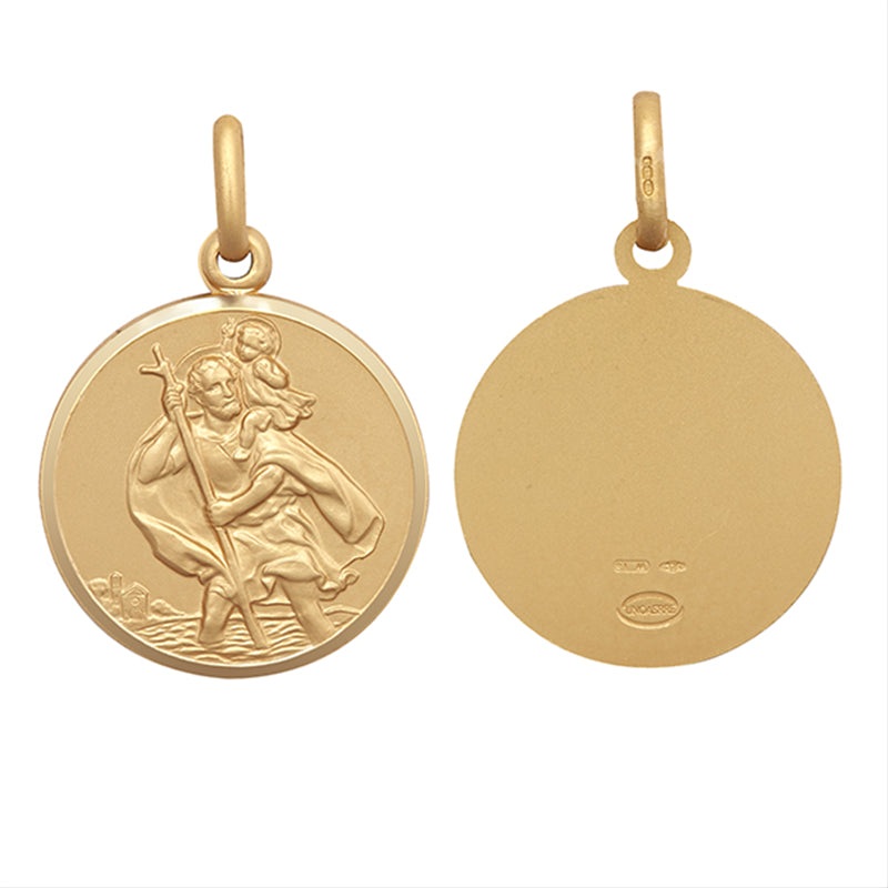New 9ct Gold St Christopher Pendant 22mm