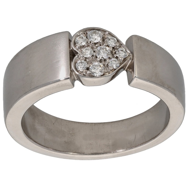 18ct White Gold 0.135ct Diamond Dress/Cocktail Ring Size K