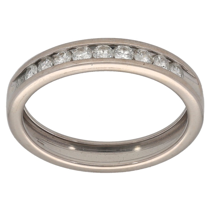 18ct White Gold 0.25ct Diamond Half Eternity Ring Size M