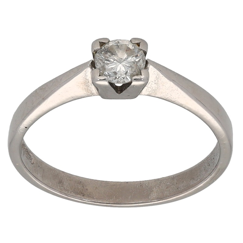 18ct White Gold 0.25ct Diamond Solitaire Ring Size L
