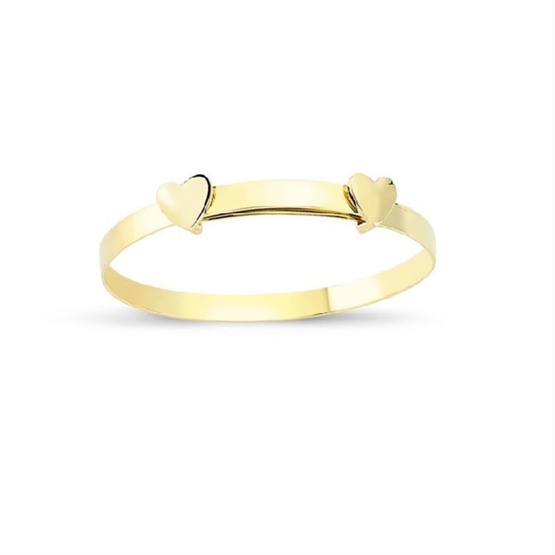 New 9ct Gold Double Heart Expandable Kids Bangle