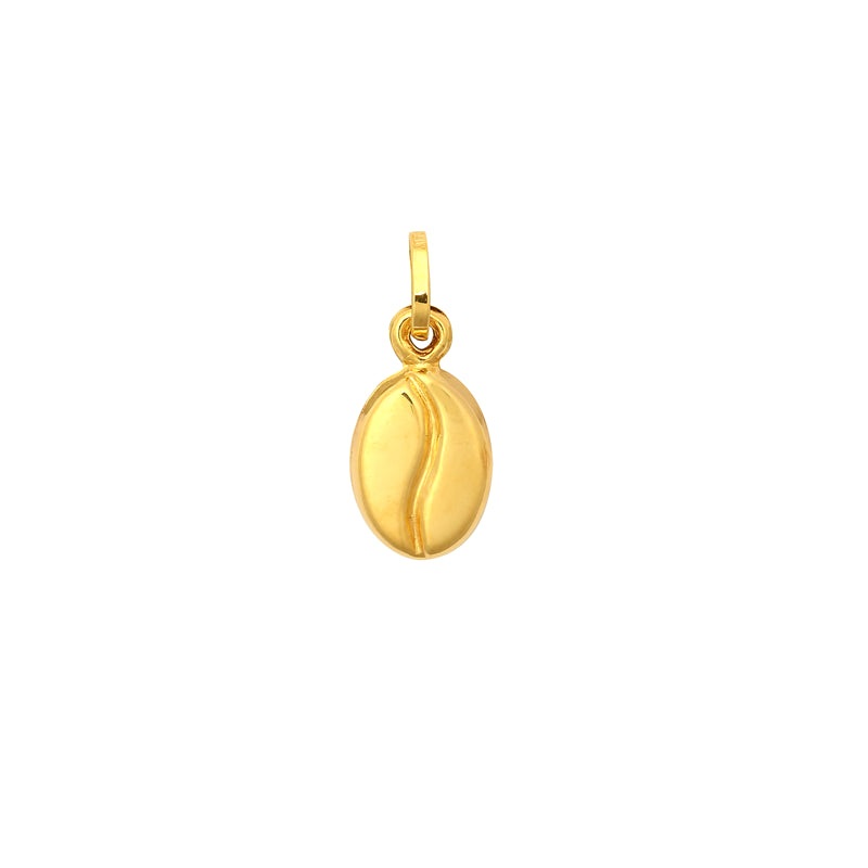 New 9ct Gold Hollow Coffee Bean Charm Pendant 9mm