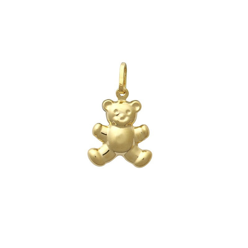 New 9ct Gold Hollow Teddy Bear Charm Pendant 17mm