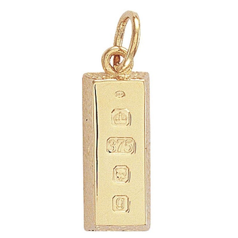 New 9ct Gold Ingot Pendant 33mm