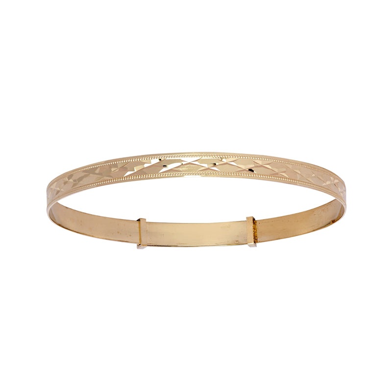 New 9ct Gold Patterned Expandable Bangle