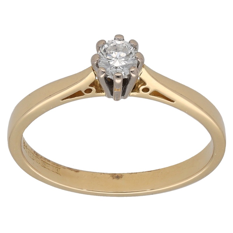 18ct Gold 0.20ct Diamond Solitaire Ring Size N