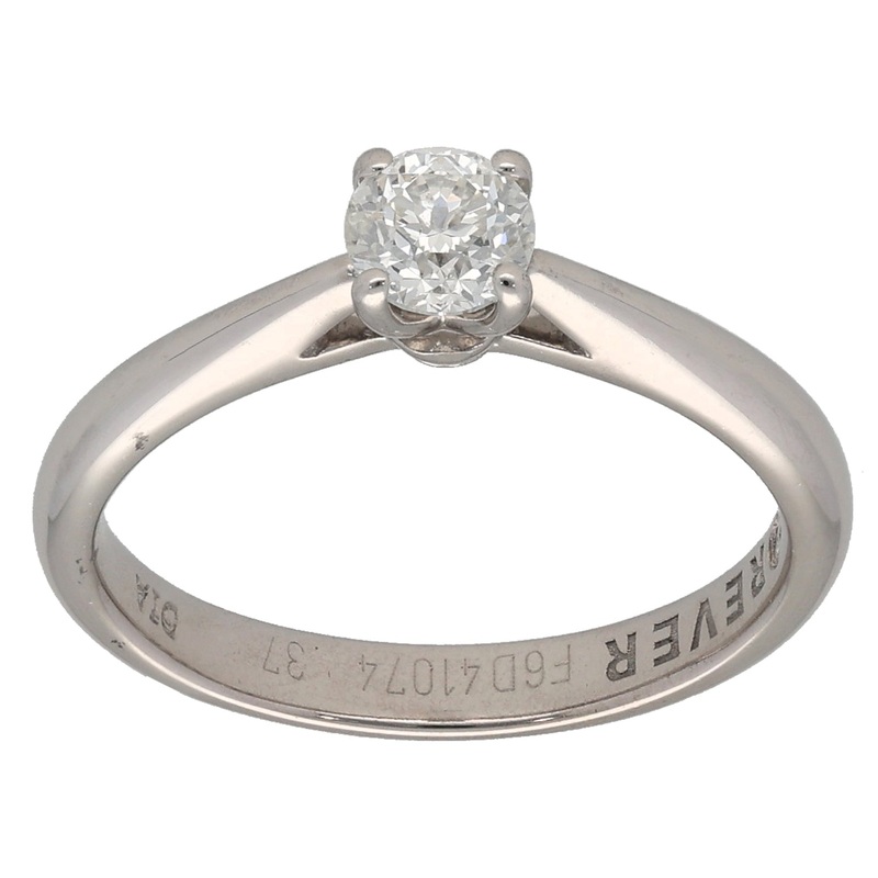 18ct White Gold 0.37ct Diamond Solitaire Ring Size K