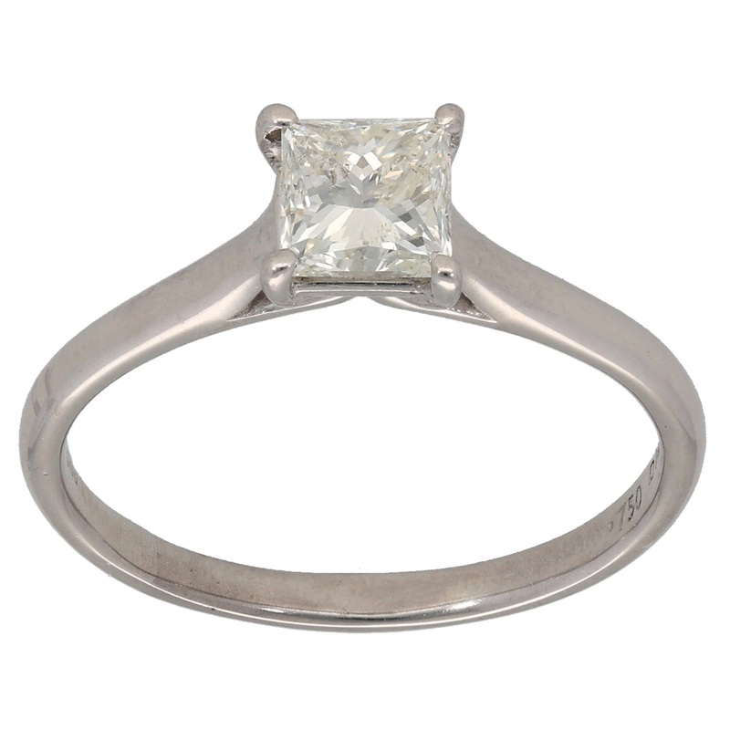 18ct White Gold 1.00ct Diamond Solitaire Ring Size R