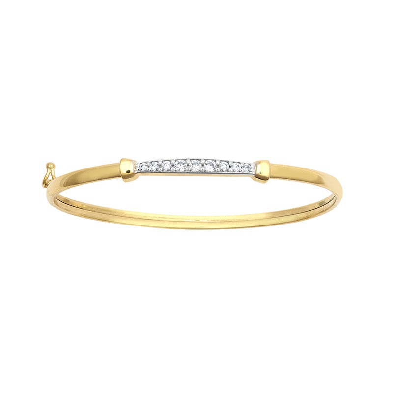 New 9ct Gold Kids Cubic Zirconia Fancy Bangle