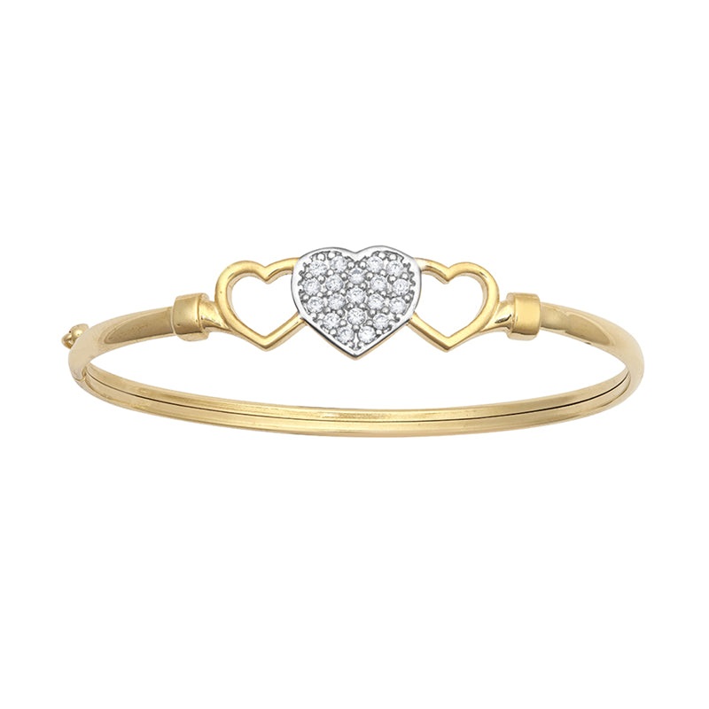New 9ct Gold Kids Triple Heart Bangle