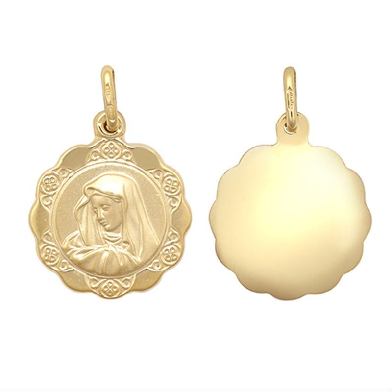 New 9ct Gold Mary Pendant 24.5mm