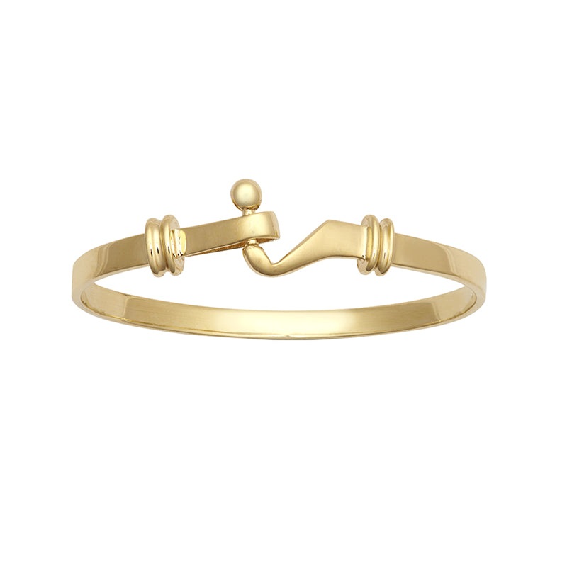 New 9ct Gold Plain Hook Kids Bangle
