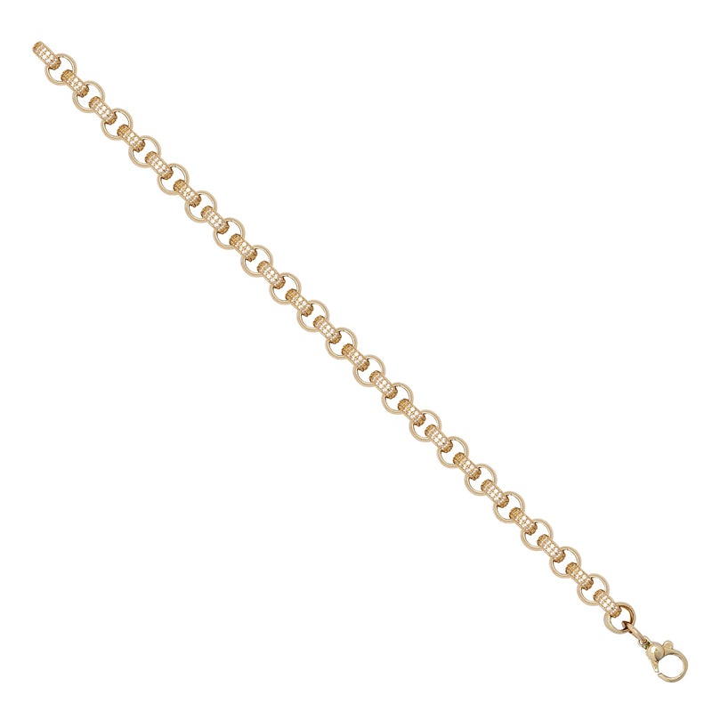 New 9ct Gold Small Cubic Zirconia Belcher Bracelet