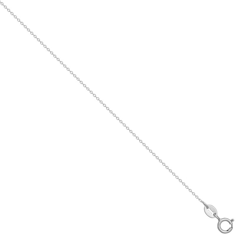 New 9ct White Gold 0.5mm Cable Link Chain 16″-18″