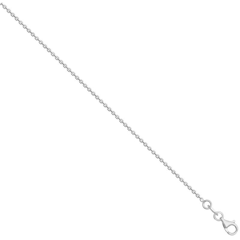 New 9ct White Gold 1mm Cable Link Chain 16″-20″