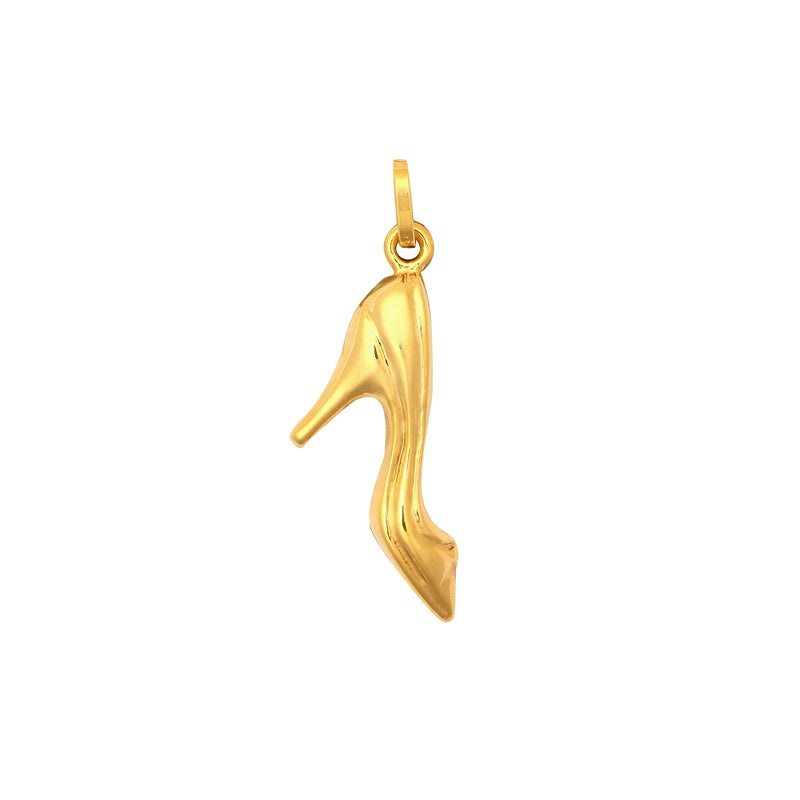 New 9ct Gold Hollow High Heel Shoe Charm Pendant 26mm