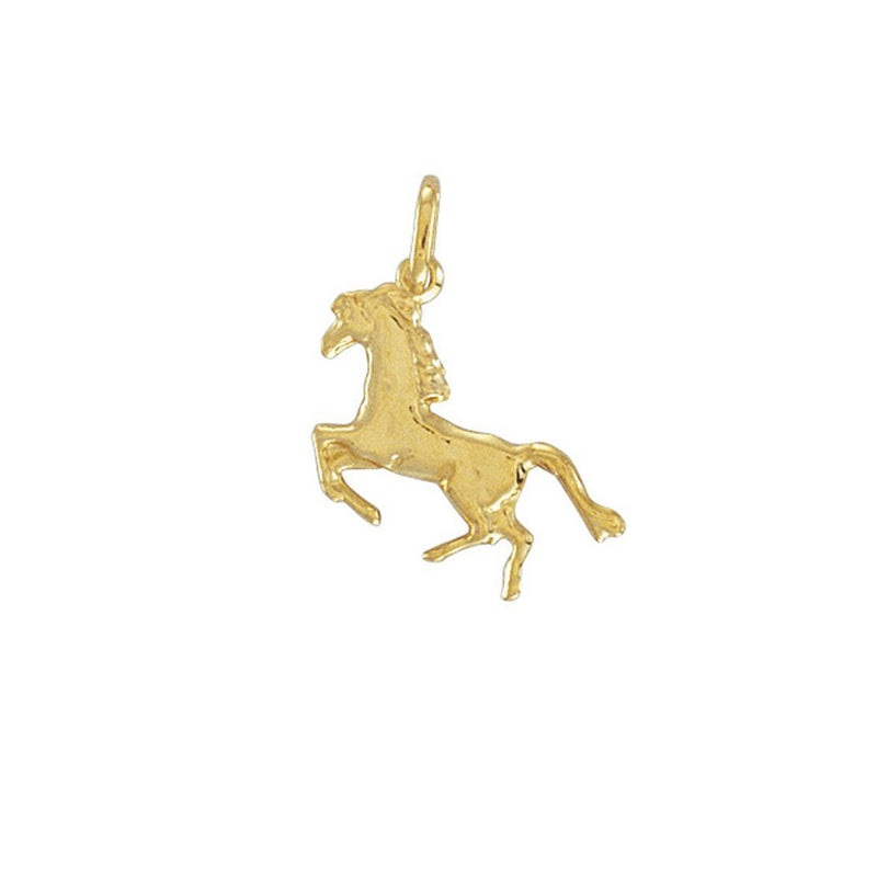New 9ct Gold Hollow Horse Charm Pendant 15mm