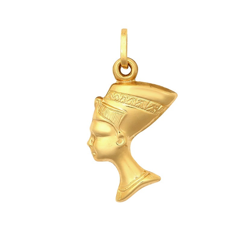 New 9ct Gold Hollow Nefertiti Charm Pendant 23mm