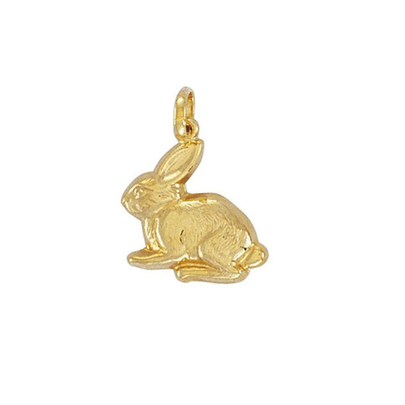 New 9ct Gold Hollow Rabbit Charm Pendant 15mm