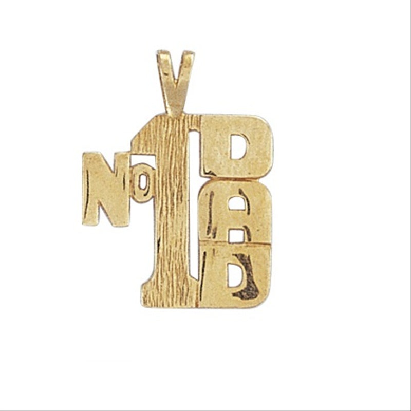New 9ct Gold No.1 Dad Pendant 23mm
