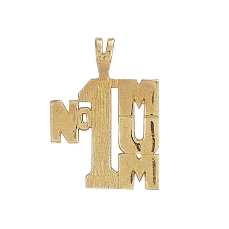 New 9ct Gold No.1 Mum Pendant 23mm