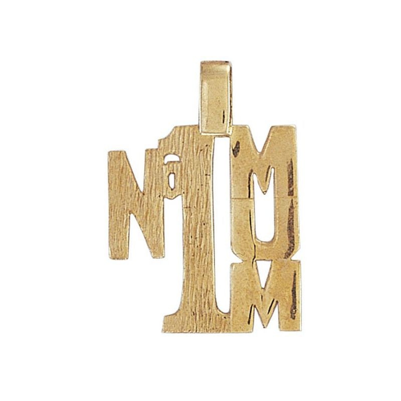New 9ct Gold No.1 Mum Pendant 33.5mm